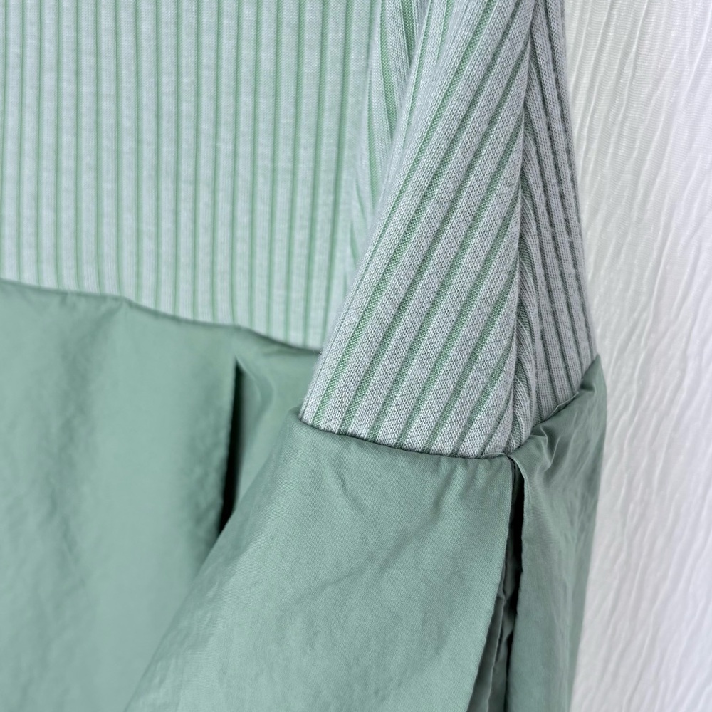 Free People, Light Green Fit-and-Flare Cotton Blend Dress, Size Large 12 -14 - Picture 9 of 12
